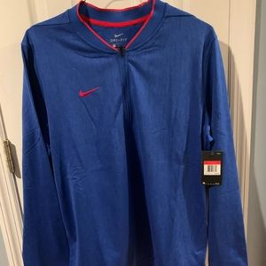 Mens L Nike Dri Fit Athletic Jacket Quarter Zip